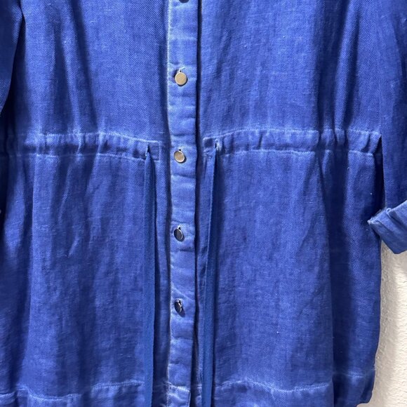 Chicos Womens Blue Shirt Jacket Size M 55% Cotton 45% Linen shirt - Picture 7 of 12